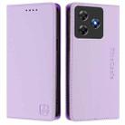 For Blackview Wave 8C RC01 Dual-Folded Magnetic Suction RFID Leather Phone Case(Light Purple) - 2