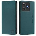 For Blackview Wave 8C RC01 Dual-Folded Magnetic Suction RFID Leather Phone Case(Dark Green) - 2