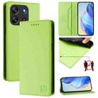 For Blackview Oscal Flat 1C RC01 Dual-Folded Magnetic Suction RFID Leather Phone Case(Grass Green) - 1