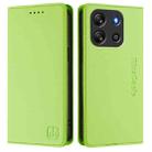 For Blackview Oscal Flat 1C RC01 Dual-Folded Magnetic Suction RFID Leather Phone Case(Grass Green) - 2