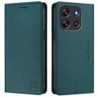 For Blackview Oscal Flat 1C RC01 Dual-Folded Magnetic Suction RFID Leather Phone Case(Dark Green) - 2