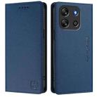 For Blackview Oscal Flat 1C RC01 Dual-Folded Magnetic Suction RFID Leather Phone Case(Violet) - 2