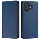 For Blackview Oscal Flat 2 / 2C RC01 Dual-Folded Magnetic Suction RFID Leather Phone Case(Dark Blue) - 2