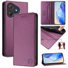 For Blackview Oscal Flat 2 / 2C RC01 Dual-Folded Magnetic Suction RFID Leather Phone Case(Violet) - 1