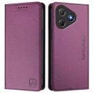 For Blackview Oscal Flat 2 / 2C RC01 Dual-Folded Magnetic Suction RFID Leather Phone Case(Violet) - 2