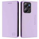 For Blackview Oscal Tiger 13 RC01 Dual-Folded Magnetic Suction RFID Leather Phone Case(Light Purple) - 2