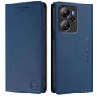 For Blackview Oscal Tiger 13 RC01 Dual-Folded Magnetic Suction RFID Leather Phone Case(Dark Blue) - 2