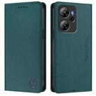 For Blackview Oscal Tiger 13 RC01 Dual-Folded Magnetic Suction RFID Leather Phone Case(Dark Green) - 2