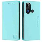 For BLU C9 RC01 Dual-Folded Magnetic Suction RFID Leather Phone Case(Mint Green) - 2