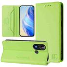 For BLU C9 RC01 Dual-Folded Magnetic Suction RFID Leather Phone Case(Grass Green) - 1