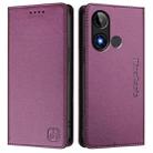 For BLU C9 RC01 Dual-Folded Magnetic Suction RFID Leather Phone Case(Violet) - 2