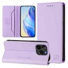 For BLU G54 RC01 Dual-Folded Magnetic Suction RFID Leather Phone Case(Light Purple) - 1