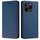 For BLU G54 RC01 Dual-Folded Magnetic Suction RFID Leather Phone Case(Dark Blue) - 2