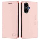 For BLU G64 RC01 Dual-Folded Magnetic Suction RFID Leather Phone Case(Pink) - 2