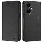 For BLU G64 RC01 Dual-Folded Magnetic Suction RFID Leather Phone Case(Black) - 2