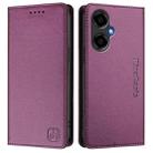 For BLU G64 RC01 Dual-Folded Magnetic Suction RFID Leather Phone Case(Violet) - 2