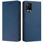 For BLU View 5 Pro RC01 Dual-Folded Magnetic Suction RFID Leather Phone Case(Dark Blue) - 2