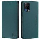 For BLU View 5 Pro RC01 Dual-Folded Magnetic Suction RFID Leather Phone Case(Dark Green) - 2