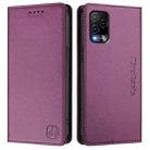 For BLU View 5 Pro RC01 Dual-Folded Magnetic Suction RFID Leather Phone Case(Violet) - 2