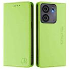 For BLU View 5 RC01 Dual-Folded Magnetic Suction RFID Leather Phone Case(Grass Green) - 2