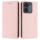 For BLU View 5 RC01 Dual-Folded Magnetic Suction RFID Leather Phone Case(Pink) - 2