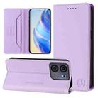 For BLU View 5 RC01 Dual-Folded Magnetic Suction RFID Leather Phone Case(Light Purple) - 1