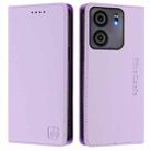 For BLU View 5 RC01 Dual-Folded Magnetic Suction RFID Leather Phone Case(Light Purple) - 2