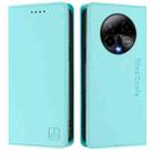 For BLU Bold K50 RC01 Dual-Folded Magnetic Suction RFID Leather Phone Case(Mint Green) - 2