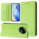 For BLU Bold K50 RC01 Dual-Folded Magnetic Suction RFID Leather Phone Case(Grass Green) - 1