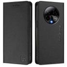 For BLU Bold K50 RC01 Dual-Folded Magnetic Suction RFID Leather Phone Case(Black) - 2