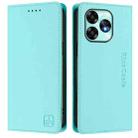 For UMIDIGI A15 / A15C / A15T RC01 Dual-Folded Magnetic Suction RFID Leather Phone Case(Mint Green) - 2