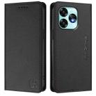 For UMIDIGI A15 / A15C / A15T RC01 Dual-Folded Magnetic Suction RFID Leather Phone Case(Black) - 2