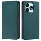 For UMIDIGI A15 / A15C / A15T RC01 Dual-Folded Magnetic Suction RFID Leather Phone Case(Dark Green) - 2