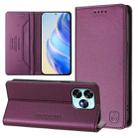 For UMIDIGI A15 / A15C / A15T RC01 Dual-Folded Magnetic Suction RFID Leather Phone Case(Violet) - 1