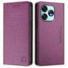 For UMIDIGI A15 / A15C / A15T RC01 Dual-Folded Magnetic Suction RFID Leather Phone Case(Violet) - 2