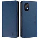 For UMIDIGI Bison X20 RC01 Dual-Folded Magnetic Suction RFID Leather Phone Case(Dark Blue) - 2