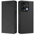 For UMIDIGI G9 5G RC01 Dual-Folded Magnetic Suction RFID Leather Phone Case(Black) - 2