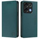 For UMIDIGI G9 5G RC01 Dual-Folded Magnetic Suction RFID Leather Phone Case(Dark Green) - 2