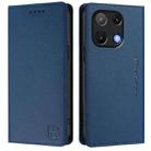 For UMIDIGI Note 90 RC01 Dual-Folded Magnetic Suction RFID Leather Phone Case(Dark Blue) - 2