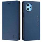 For UMIDIGI Power 7 Max RC01 Dual-Folded Magnetic Suction RFID Leather Phone Case(Dark Blue) - 2