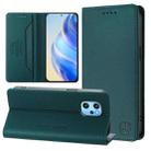 For UMIDIGI Power 7 Max RC01 Dual-Folded Magnetic Suction RFID Leather Phone Case(Dark Green) - 1