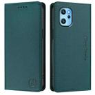 For UMIDIGI Power 7 Max RC01 Dual-Folded Magnetic Suction RFID Leather Phone Case(Dark Green) - 2