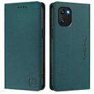 For UMIDIGI Power 7 / 7S RC01 Dual-Folded Magnetic Suction RFID Leather Phone Case(Dark Green) - 2