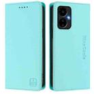 For Boost Mobile Celero 5G 2024 / 3 5G RC01 Dual-Folded Magnetic Suction RFID Leather Phone Case(Mint Green) - 2