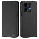 For Boost Mobile Celero 5G+ 2024 / 3+ RC01 Dual-Folded Magnetic Suction RFID Leather Phone Case(Black) - 2