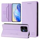 For Boost Mobile Celero 5G+ 2024 / 3+ RC01 Dual-Folded Magnetic Suction RFID Leather Phone Case(Light Purple) - 1