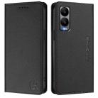 For Cricket Debut S3 RC01 Dual-Folded Magnetic Suction RFID Leather Phone Case(Black) - 2