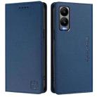 For Cricket Debut S3 RC01 Dual-Folded Magnetic Suction RFID Leather Phone Case(Dark Blue) - 2