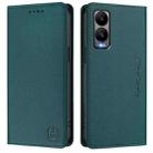 For Cricket Debut S3 RC01 Dual-Folded Magnetic Suction RFID Leather Phone Case(Dark Green) - 2