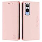 For Cricket Icon 6 RC01 Dual-Folded Magnetic Suction RFID Leather Phone Case(Pink) - 2